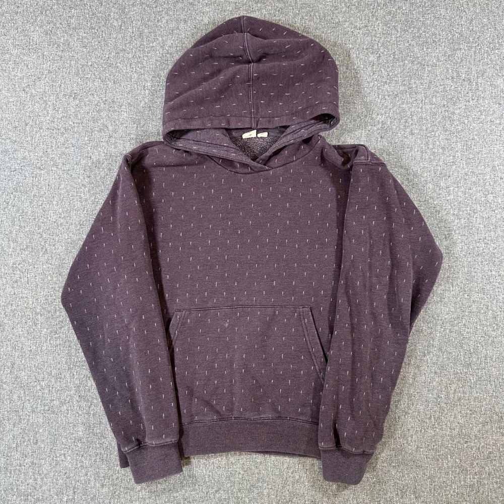 tentree Hoodie Womens S Pullover Purple Dash Pattern Sustainable Pocket